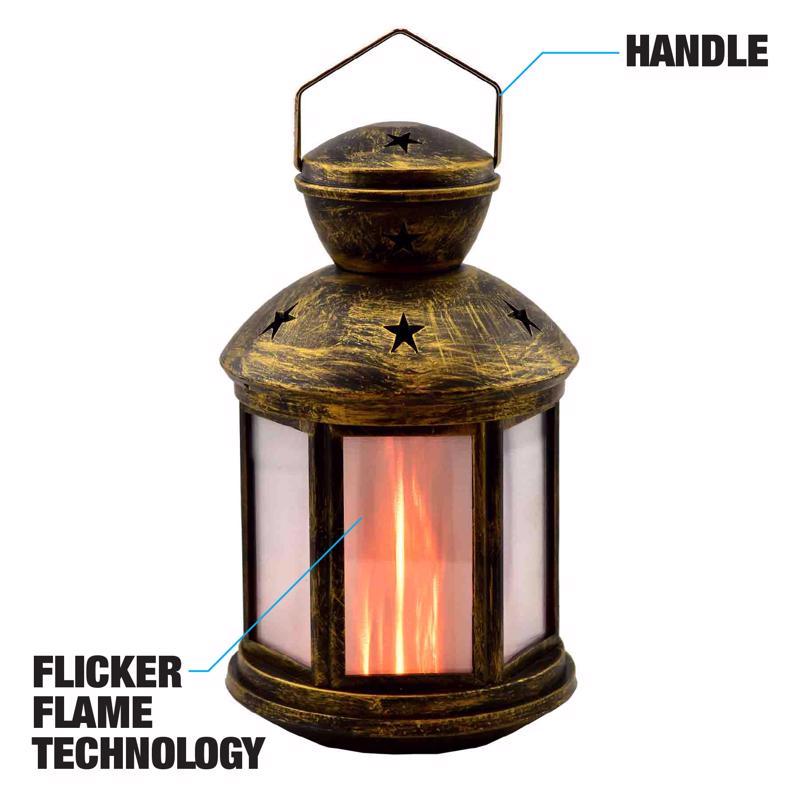 Blazing LEDz 8.5 in. Plastic Colonial Flicker Flame Assorted Flameless Lantern, Pack of 6
