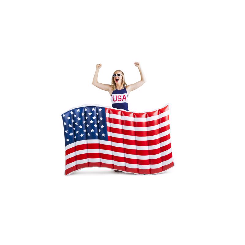 BigMouth Blue/Red/White Vinyl Inflatable Giant American Flag Pool Float, Pack of 4