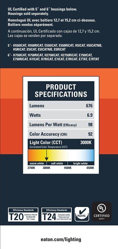 Halo RA5606930WHR LED Retro Gimbal, 7-1/4 in Dia x 3-1/2 in H Dimensions, White