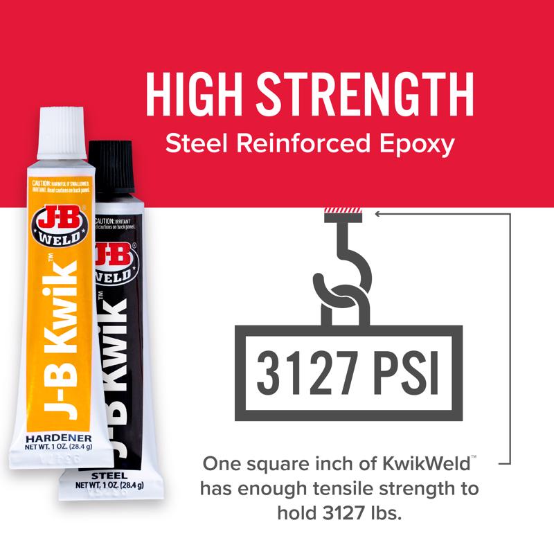 J-B Weld KwikWeld High Strength Automotive Epoxy Paste 2 oz, Pack of 6