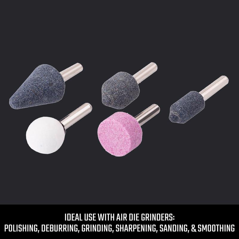 Craftsman Aluminum Oxide Grinding Stone Set Assorted Shapes 25000 rpm 5 pc