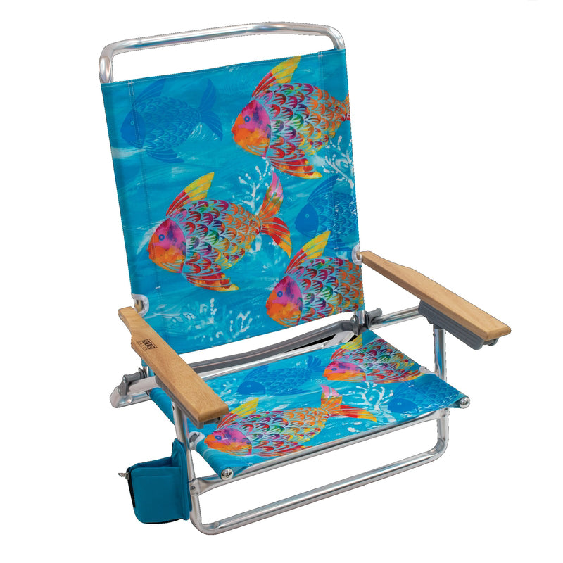 Rio Brands 5-Position Assorted Beach Folding Chair, Pack of 4