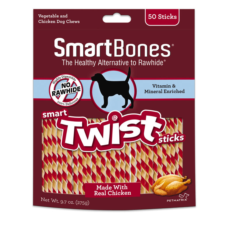 SmartBones Twist Chicken Chews For Dogs 9.7 oz 50 pk