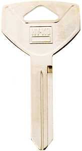 Hy-Ko 11010Y154 Key Blank, Brass, Nickel, For: Chrysler Vehicle Locks, Y154 Key Number, Pack of 10