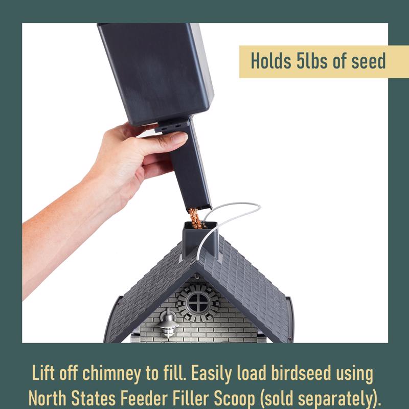 North States Village Wild Bird 5 lb Plastic Hopper Bird Feeder 4 ports