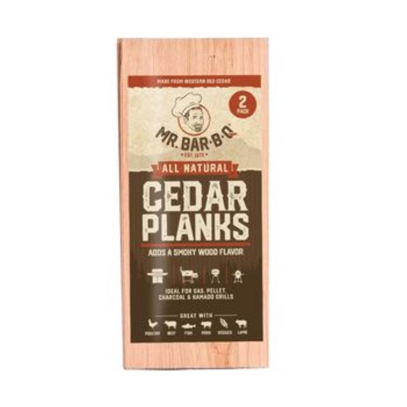 Mr. Bar-B-Q All Natural Cedar Wood Smoking Plank 2 pk, Pack of 6