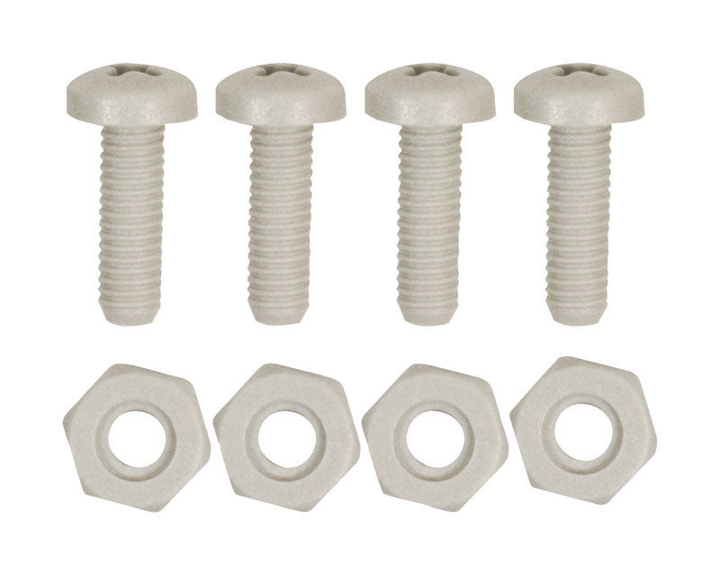 Custom Accessories White Nylon License Plate Fasteners, Pack of 12