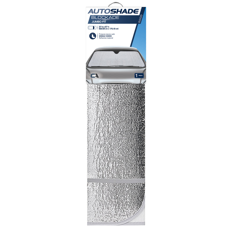 Custom Accessories 67 in. L X 27 in. W Silver Foldable Sun Shade, Pack of 10