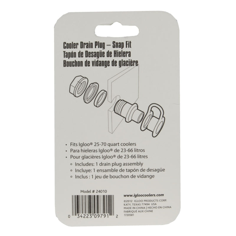 Igloo Cooler Drain Plug White 1 pk