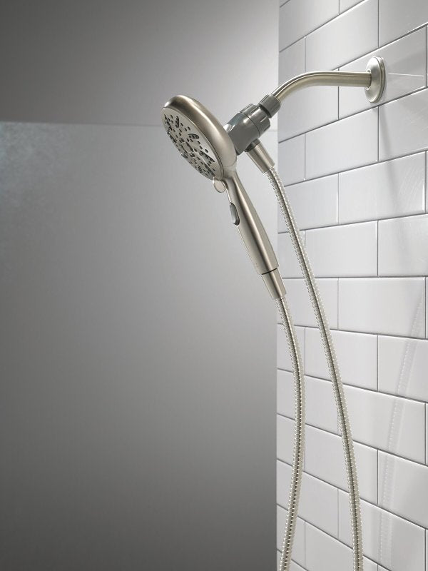 Delta SureDock 75689SN Magnetic Hand Shower, 1/2 in Connection, 1.75 gpm, 6-Spray Function, Satin Nickel, 72 in L Hose