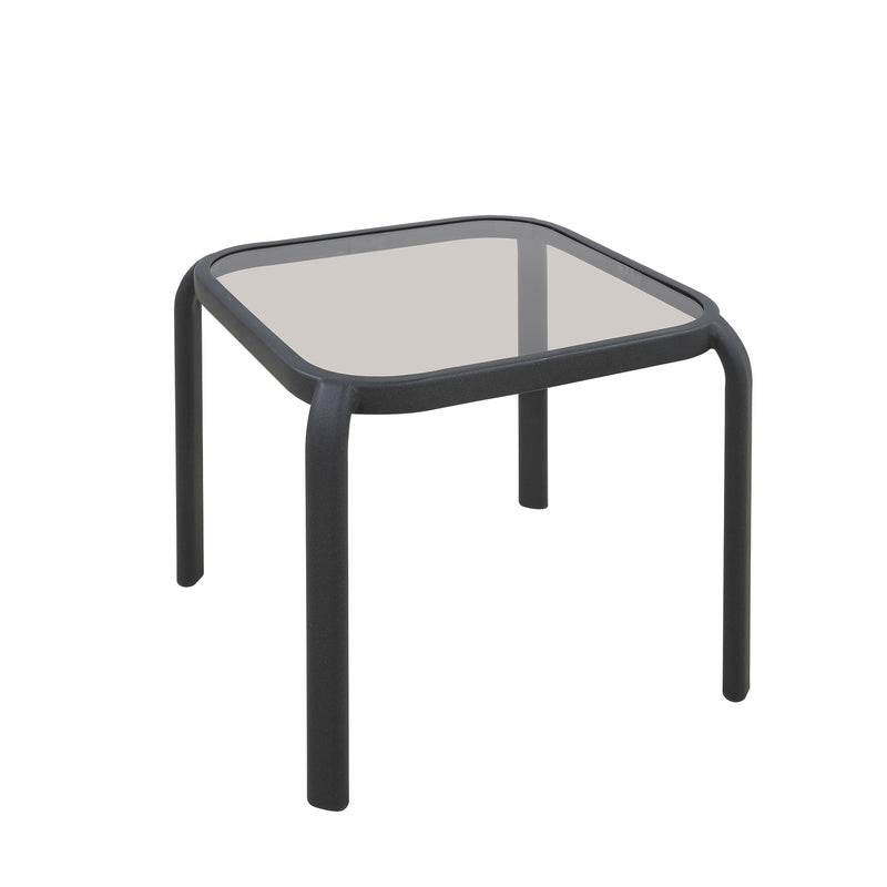 Living Accents Roscoe Black Square Glass Slat Top Side Table, Pack of 6