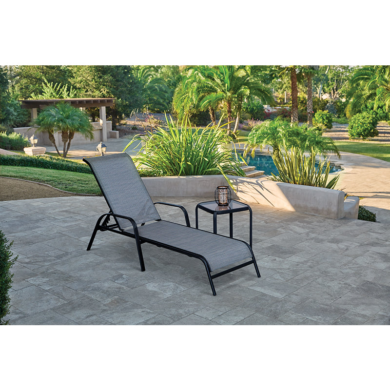 Living Accents Roscoe Black Square Glass Slat Top Side Table, Pack of 6