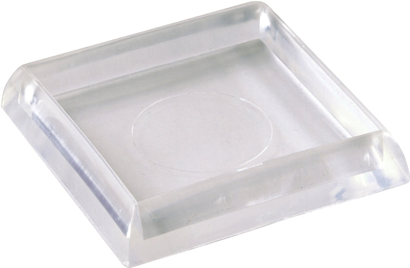 Shepherd Hardware 9089 Caster Cup, Square, 1-7/8 in Dimensions, Clear, 4/PK, Pack of 6