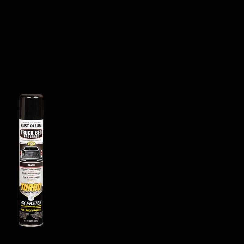 Rust-Oleum Turbo Black Truck Bed Coating Spray 24 oz, Pack of 6