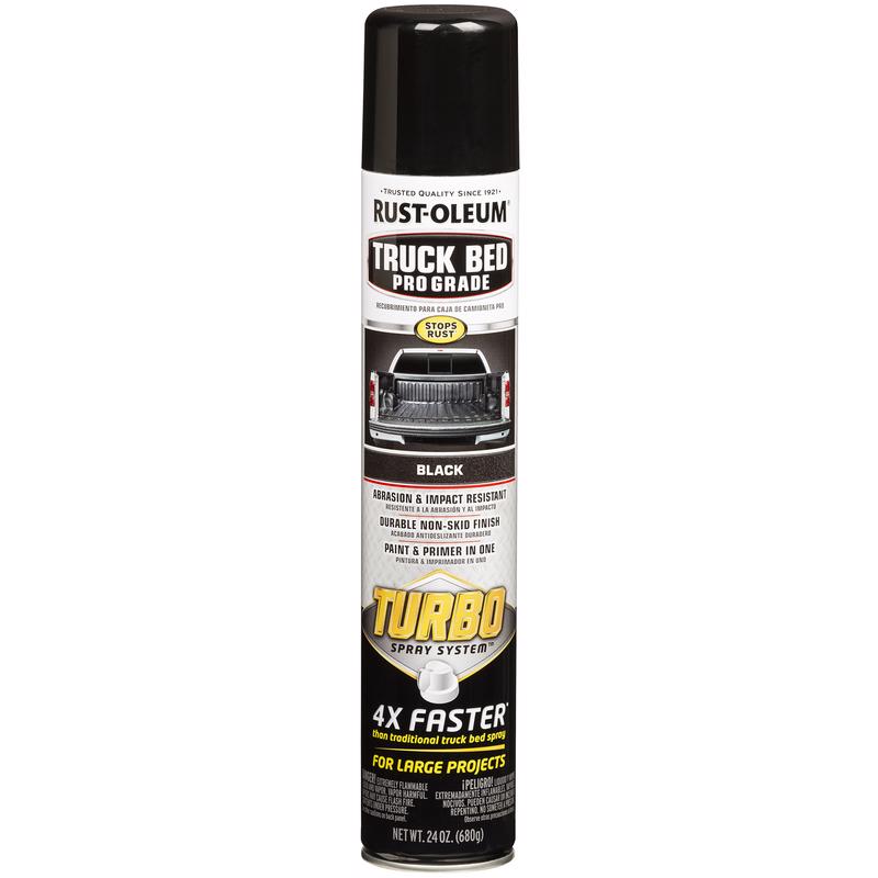 Rust-Oleum Turbo Black Truck Bed Coating Spray 24 oz, Pack of 6