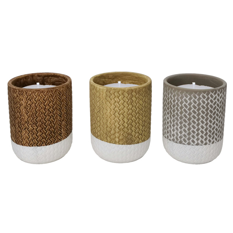 Trendspot Assorted Ceramic 4 in. H X 4 in. L X 4 in. W Reed Citronella Candle, Pack of 9