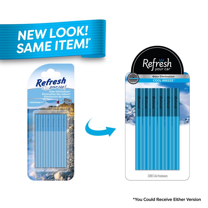 Refresh Your Car! Cool Breez Scent Car Vent Clip Solid 6 pk