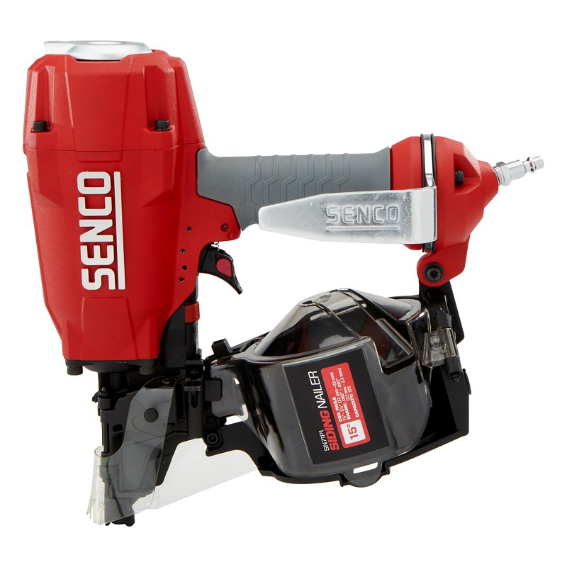 Senco SN71P1 Coil Siding Nailer, 250 to 375 Magazine, 15 deg Collation, Plastic, Wire Collation, 4.6 scfm Air