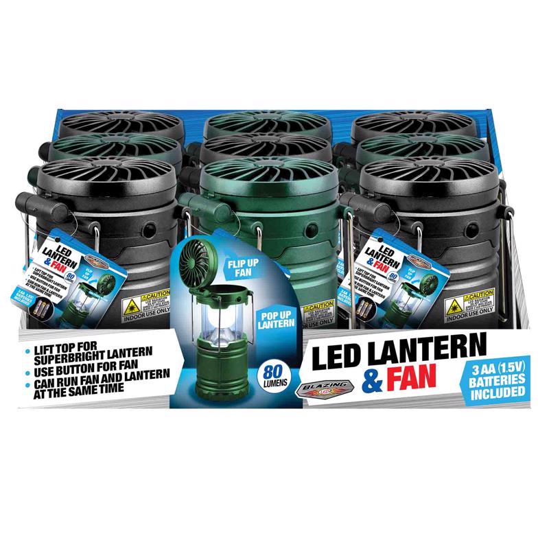 Blazing LEDz 80 lm Assorted LED LED Lantern & Fan, Pack of 9