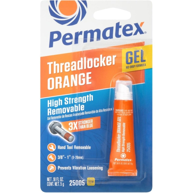 Permatex High Strength Removable Threadlocker Gel 0.18 oz, Pack of 6