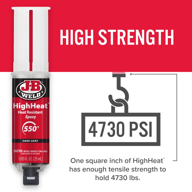 J-B Weld High Heat High Strength Acrylic Dark Gray Epoxy 0.85 oz