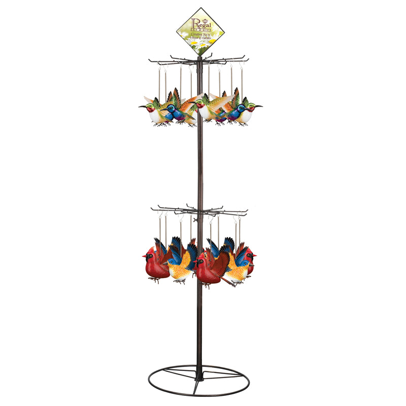 Regal Art & Gift Assorted Metal 10.75 in. H Bouncie Bird/Hummingbird Garden Stake Spinner, Pack of 22