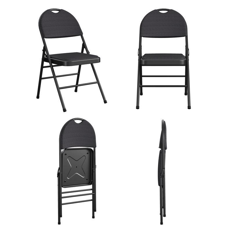 Cosco Black Fabric XL Folding Chair 4 pk