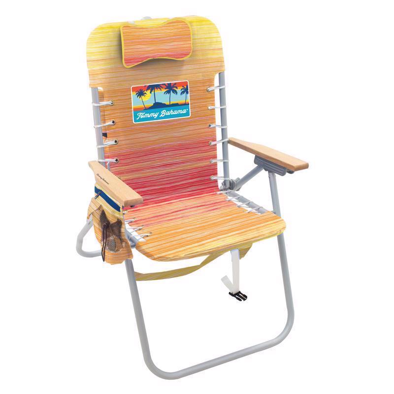 Tommy Bahama 4-Position Multicolored Beach Backpack Chair, Pack of 4