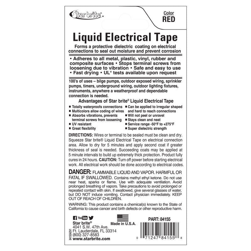 Star brite 4 in. W X 7 in. L Red Vinyl Liquid Electrical Tape