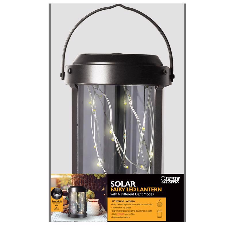 Feit Solar Fixtures 6.1 in. Solar Power Metal Round Bronze Hanging Pathway Light, Pack of 3