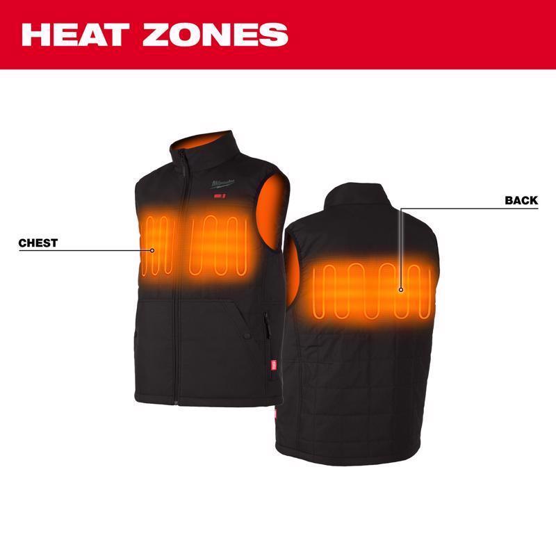 Milwaukee M12 S Sleeveless Unisex Full-Zip Heated Vest (Vest Only) Black