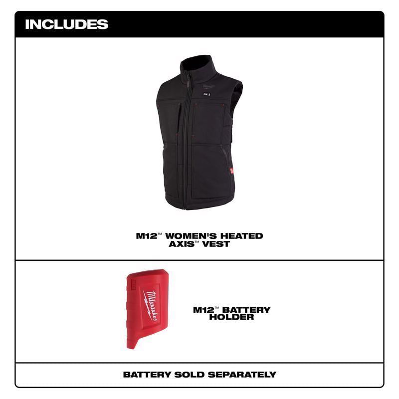 Milwaukee M12 S Sleeveless Women's Full-Zip Heated Vest (Vest Only) Black