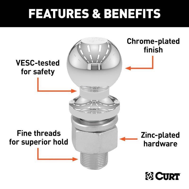 CURT 3500 lb. cap. 2 in. Hitch Ball
