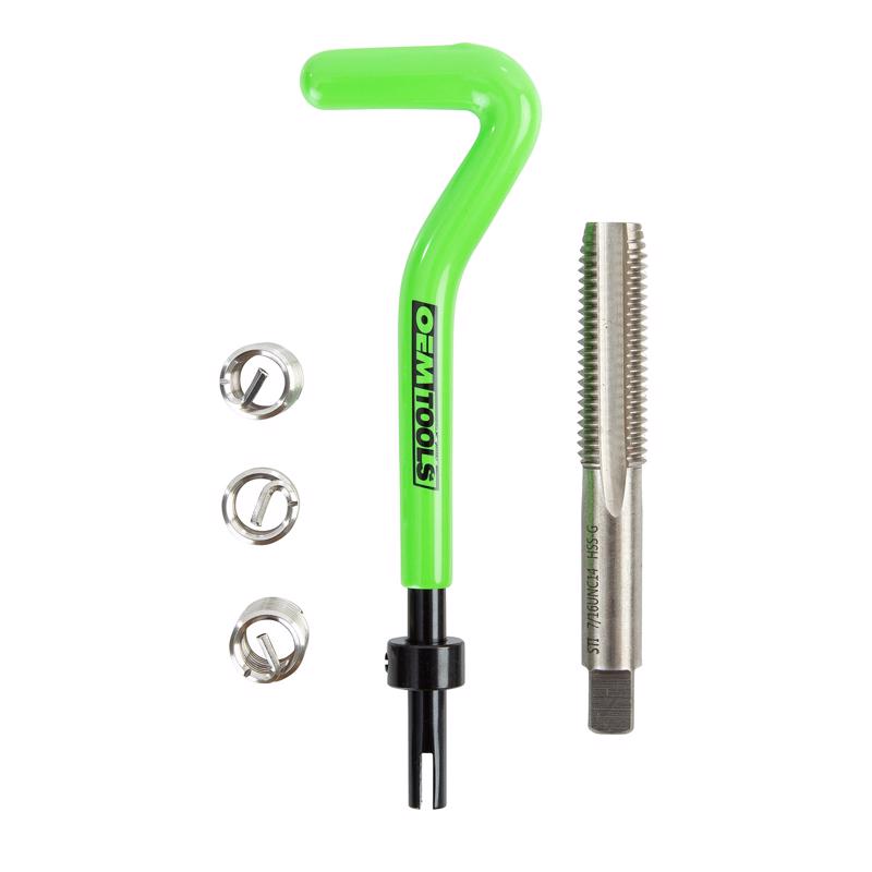 OEMTOOLS 7/16 in. Stainless Steel Non Locking Helical Thread Repair Kit UNC 7/16 - 14 in.