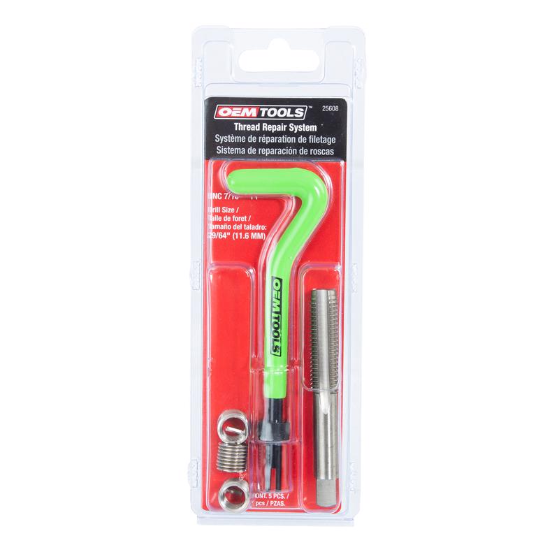 OEMTOOLS 7/16 in. Stainless Steel Non Locking Helical Thread Repair Kit UNC 7/16 - 14 in.