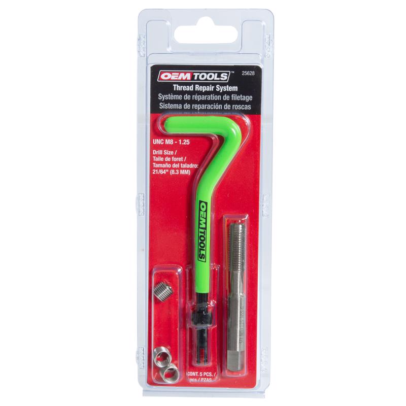 OEMTOOLS 21/64 in. Stainless Steel Non Locking Helical Thread Repair Kit M8 - 1.25 mm