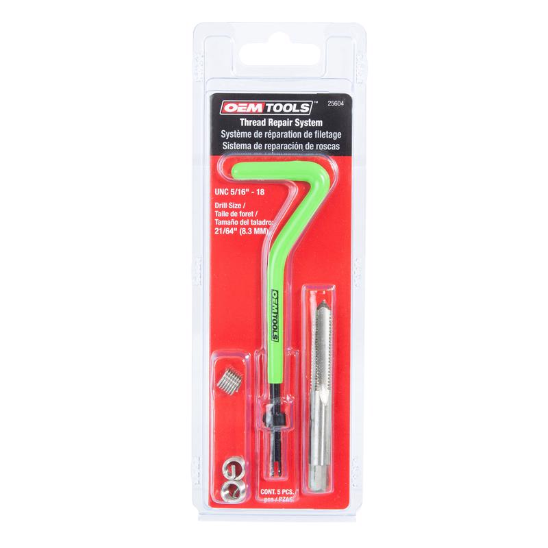 OEMTOOLS 5/16 in. Stainless Steel Non Locking Helical Thread Repair Kit UNC 5/16 - 18 in.