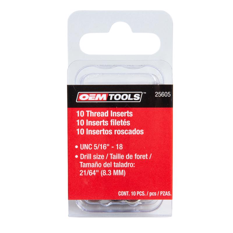 OEMTOOLS 5/16 in. Stainless Steel Non Locking Helical Thread Insert UNC 5/16 - 18 in.