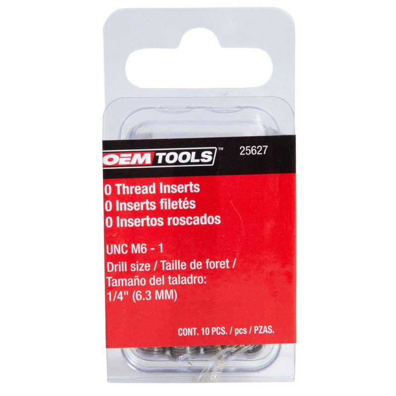 OEMTOOLS 1/4 in. Stainless Steel Non Locking Helical Thread Insert M6 - 1 mm