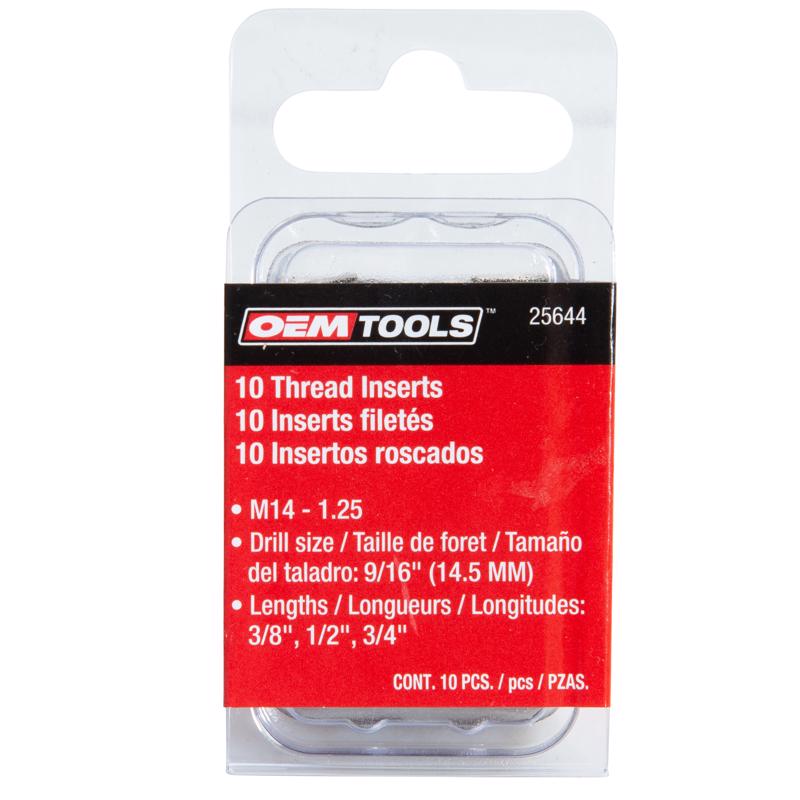 OEMTOOLS 9/16 in. Stainless Steel Non Locking Helical Thread Insert M14 - 1.25 mm