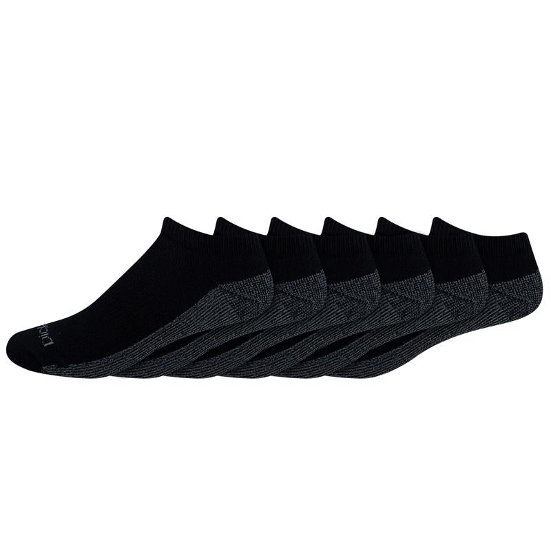 Dickies Dri-Tech Men's 6-12 No-Show Socks Black, Pack of 2