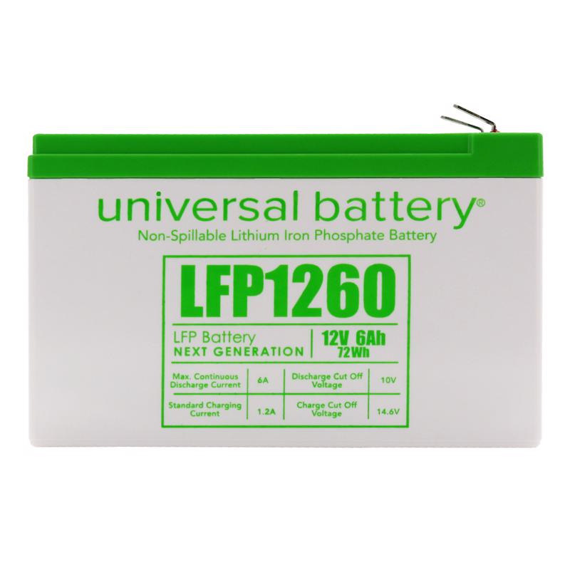 Universal Power Group LFP1260 6 Ah 12 V Universal Battery, Pack of 2