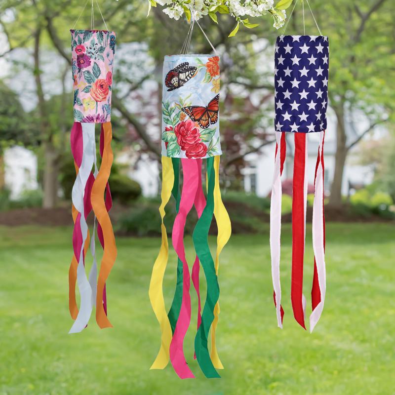 Meadowcreek Multicolored Nylon 38 in. H Flag Wind Spinner, Pack of 18