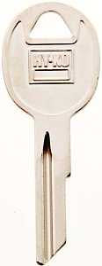 Hy-Ko 11010RA3 Automotive Key Blank, Brass, Nickel, For: AMC Vehicle Locks, RA3 Key Number, Pack of 10