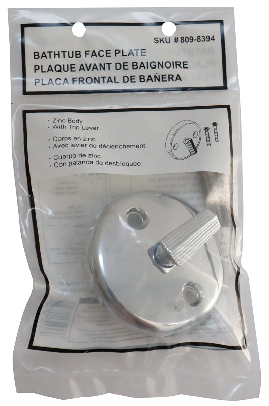 ProSource 24354 Bathtub Face Plate, Silver, Chrome