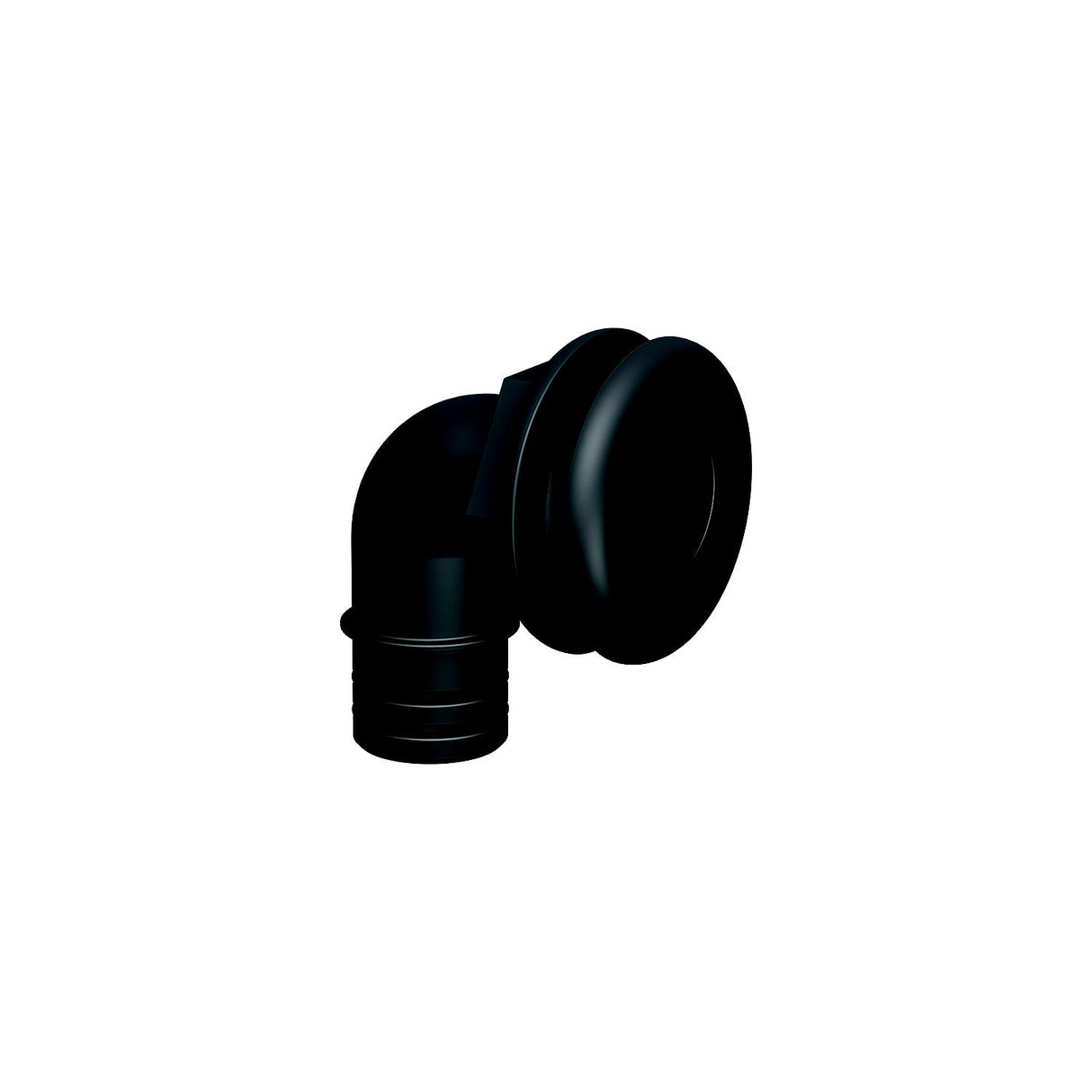 Flow-Rite MA044QLB Qwik-Lok Thru-Hull Fitting, 1-1/8", Black, Elbow Threaded (internal), Flanged