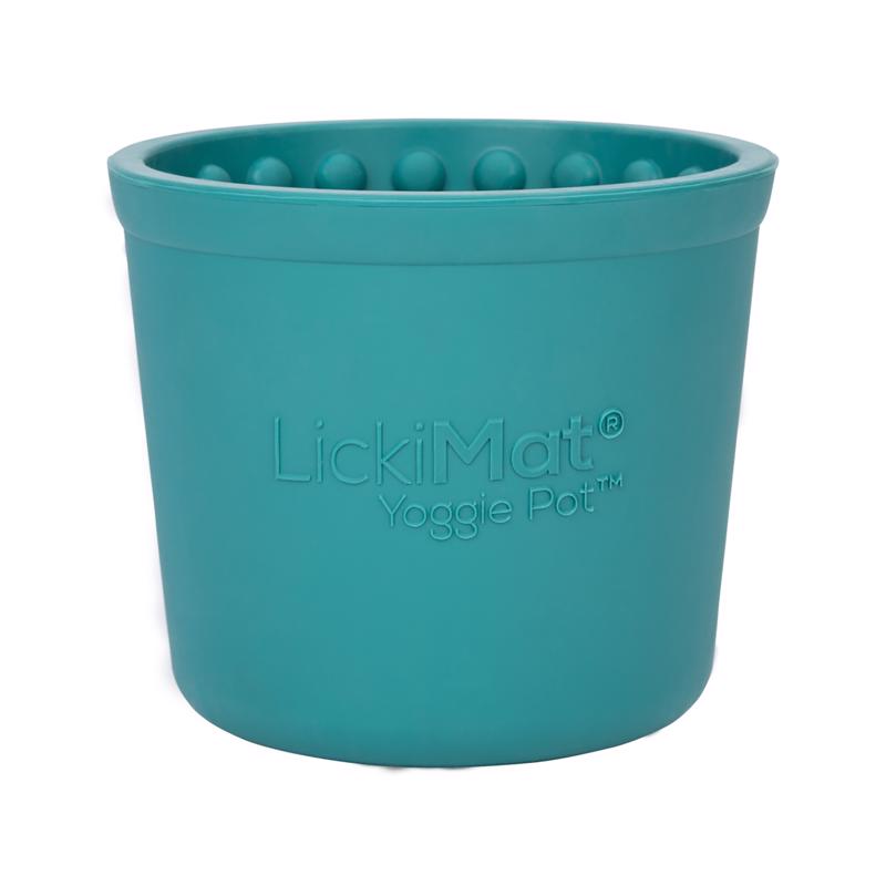 LickiMat Yoggie Pot Turquoise Rubber Slow Feeder For Dogs