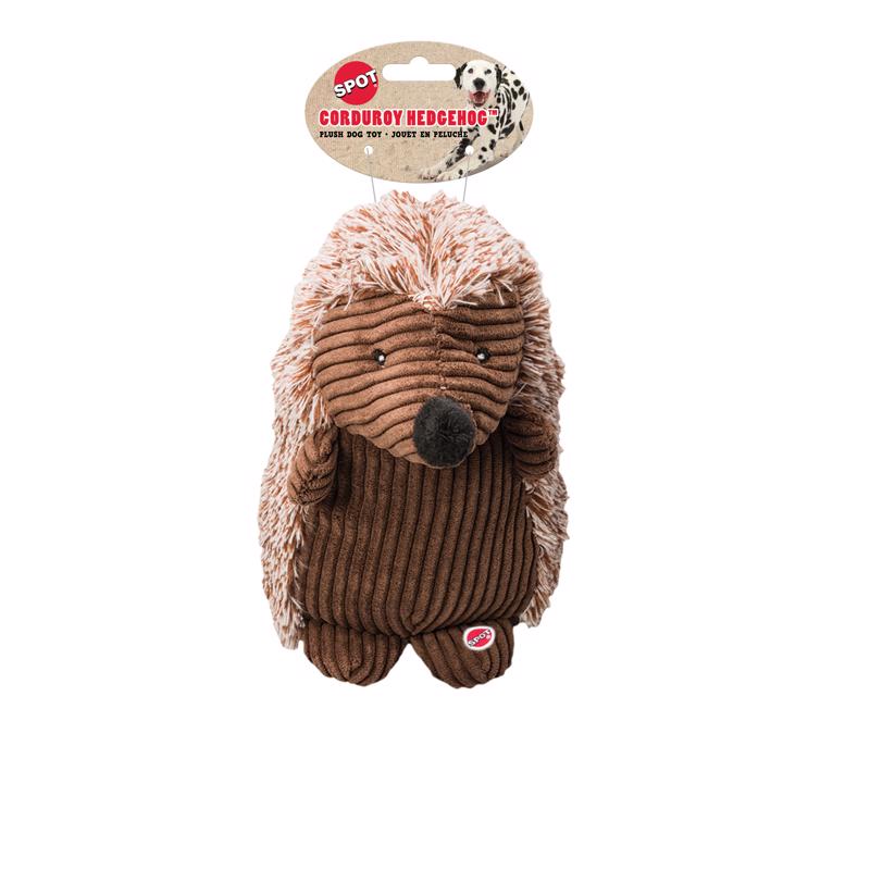Spot For Dog Assorted Plush Corduroy Hedgehogs Squeak Dog Toy 1 pk, Pack of 3