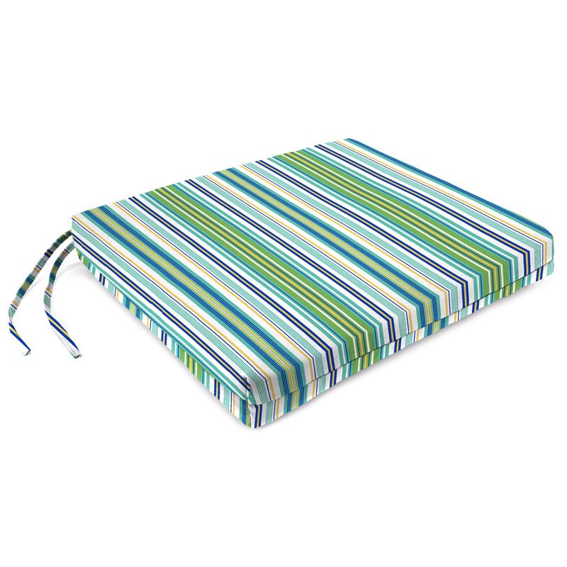 Jordan Manufacturing Multicolored Stripe Polyester Seat Cushion 2 in. H X 17 in. W X 19 in. L, Pack of 5