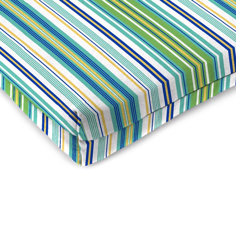 Jordan Manufacturing Multicolored Stripe Polyester Seat Cushion 2 in. H X 17 in. W X 19 in. L, Pack of 5